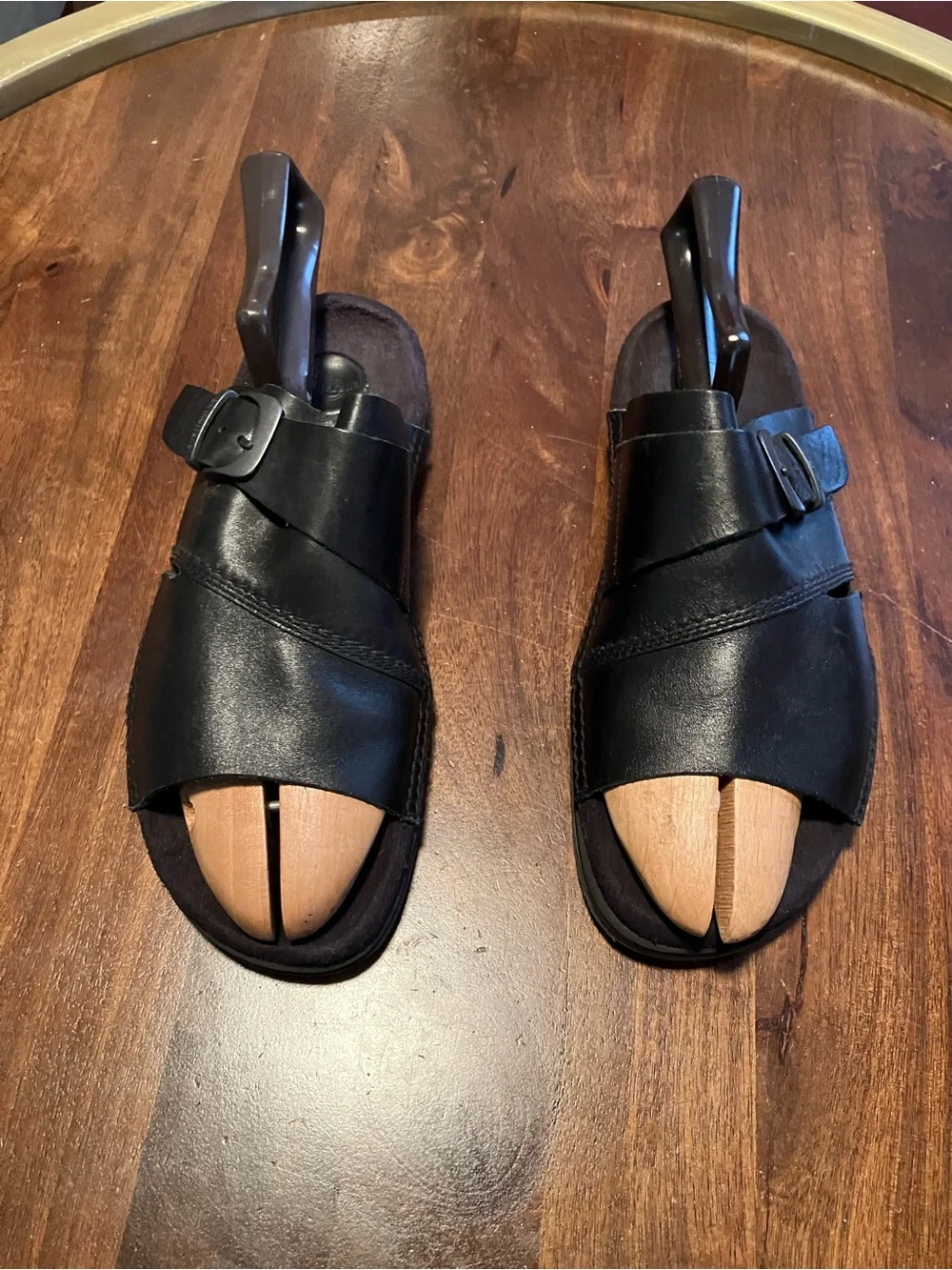Dr. Martens Black Leather Single Buckle Sandal 10US 9UK 43EU 9A27 PC10D